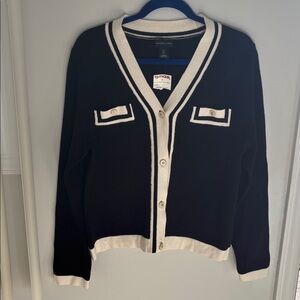 Adrienne Vittadini Black and Cream Cardigan